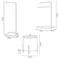 Kit Para Banheiro 3 Peças Luxe Em Aço D09 Preto - Mpozenato - 5