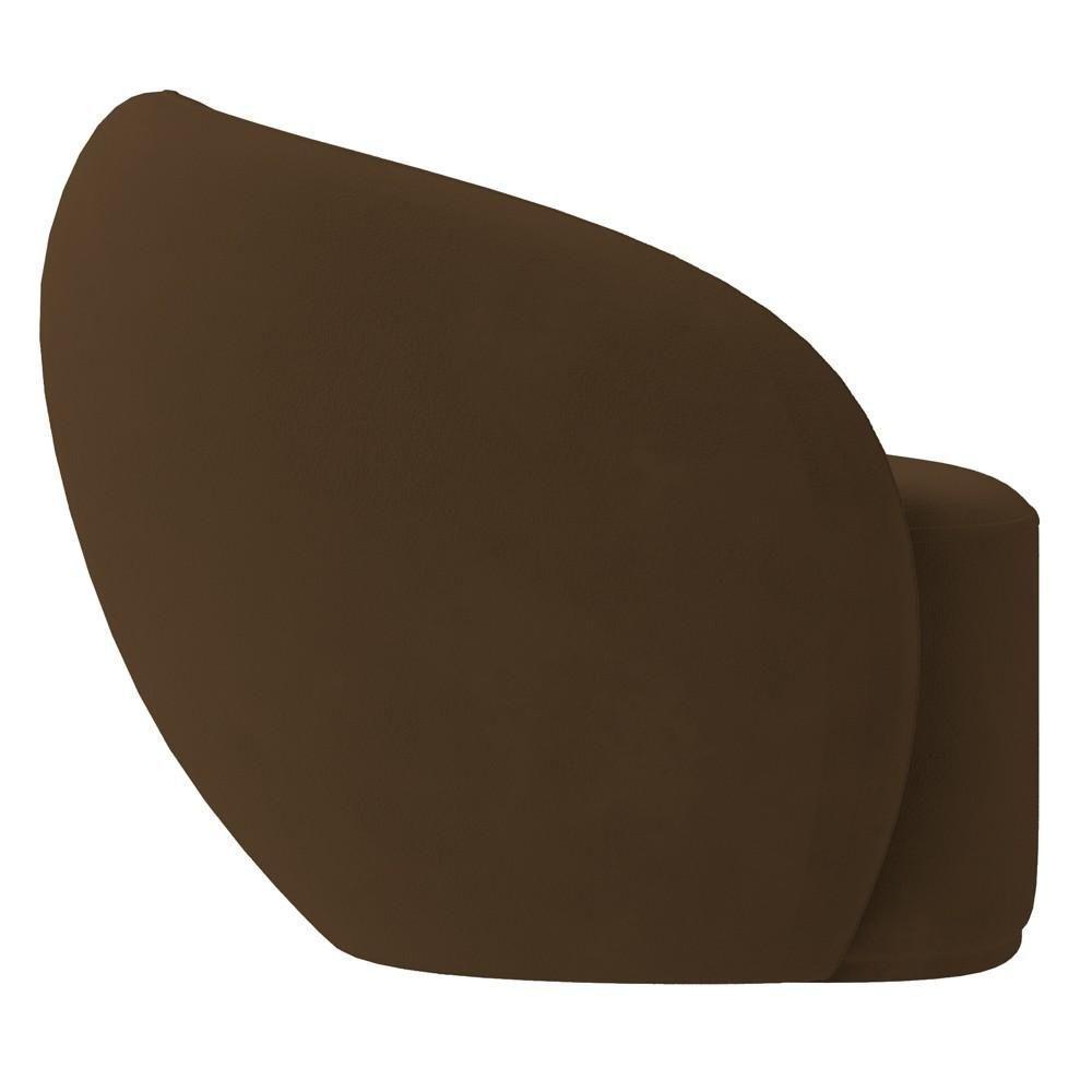 Poltrona Para Sala De Estar Orgânica Kit Com 2 Garbin Z08 Veludo Marrom - Mpozenato - 7