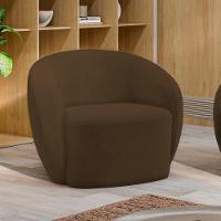 Poltrona Para Sala De Estar Orgânica Kit Com 2 Garbin Z08 Veludo Marrom - Mpozenato - 2