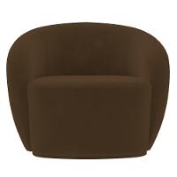 Poltrona Para Sala De Estar Orgânica Kit Com 2 Garbin Z08 Veludo Marrom - Mpozenato - 8