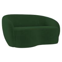 Sofá 2 Lugares Living 160cm E 1 Poltrona Giratória Garbin Z08 Veludo Verde - Mpozenato - 9