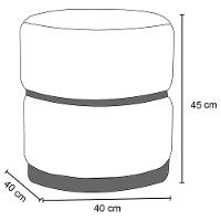 Puff Decorativo Com Cinto E Aro Rosê Round C-300 Veludo Preto - Domi - 4