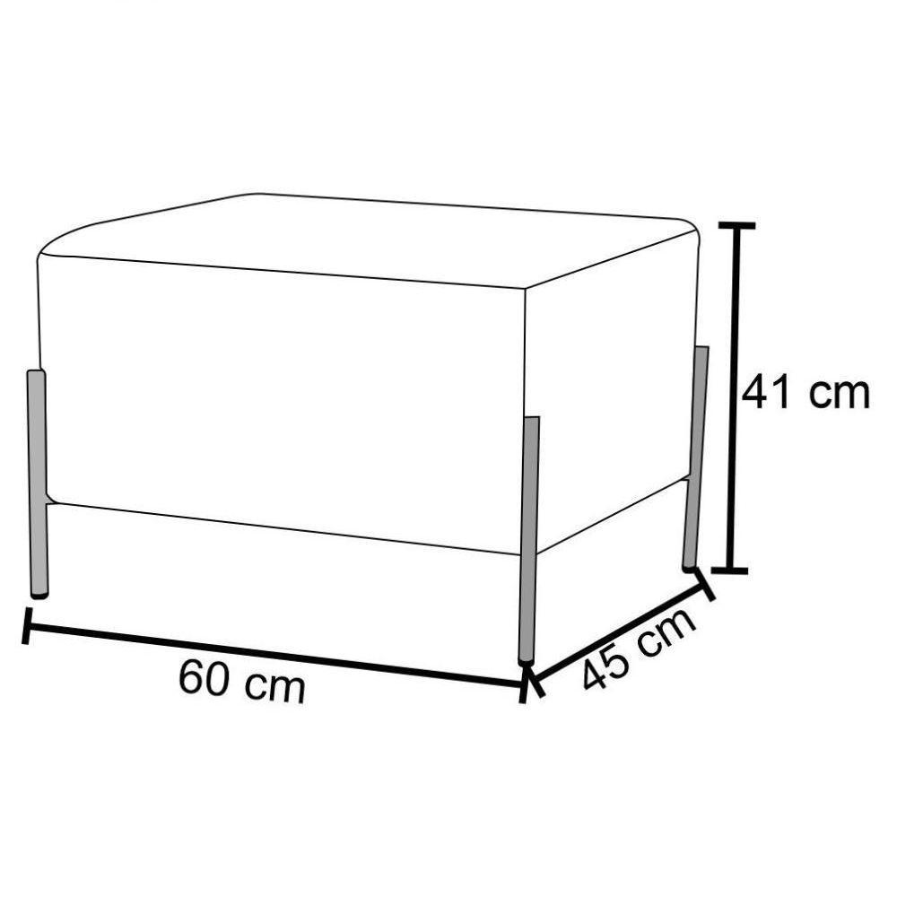 Puff Decorativo 60cm Base Aço Status C-309 Veludo Bege - Domi - 3