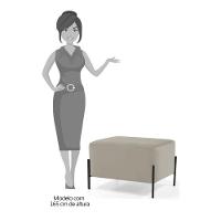 Puff Decorativo 60cm Base Aço Status C-309 Veludo Bege - Domi - 4