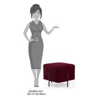 Puff Decorativo 45cm Base Aço Status C-278 Veludo Marsala - Domi - 4