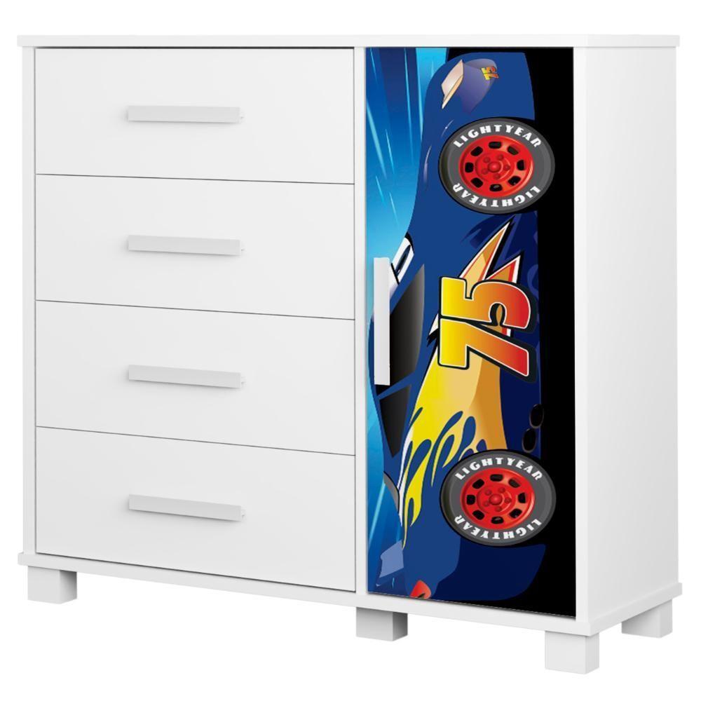 Quarto Infantil 3 Peças Com Mini Cama Carro Azul Z53 - Mpozenato - 7