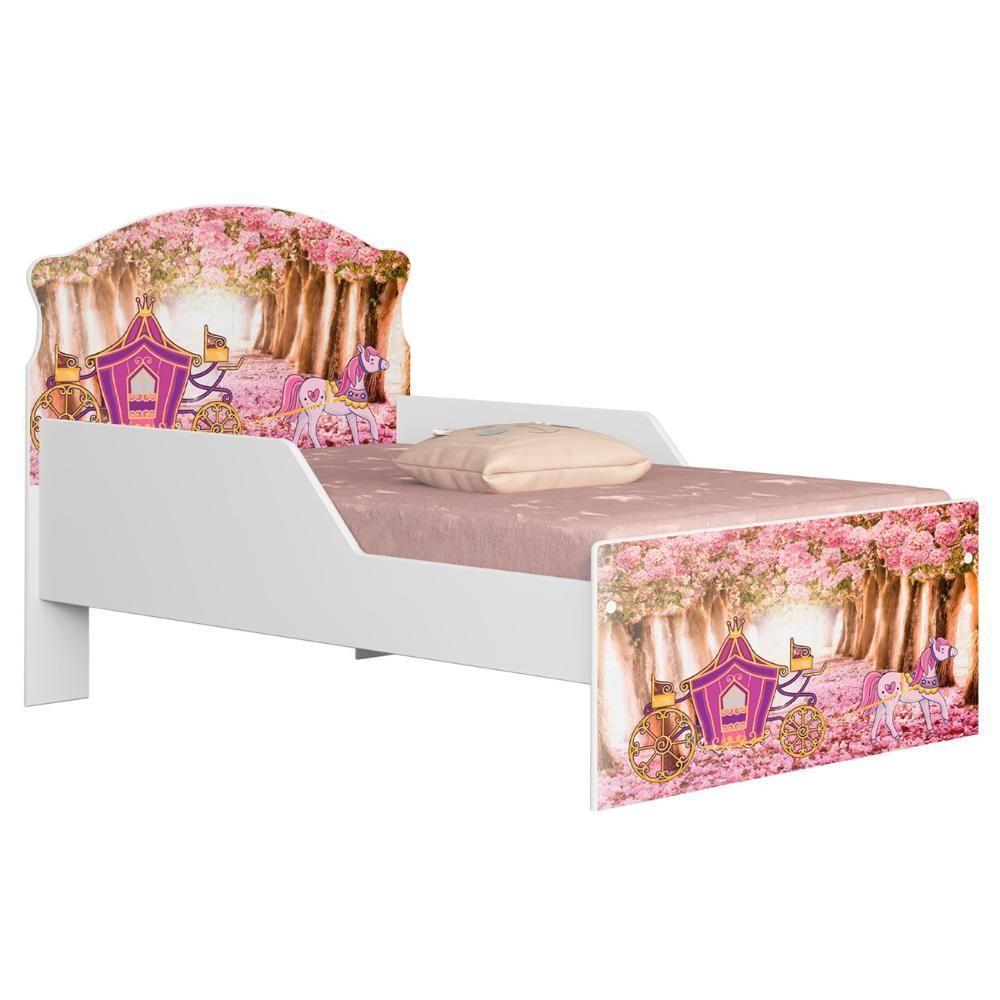 Quarto Infantil 3 Peças Com Mini Cama Carruagem Rosa Z53 - Mpozenato - 5