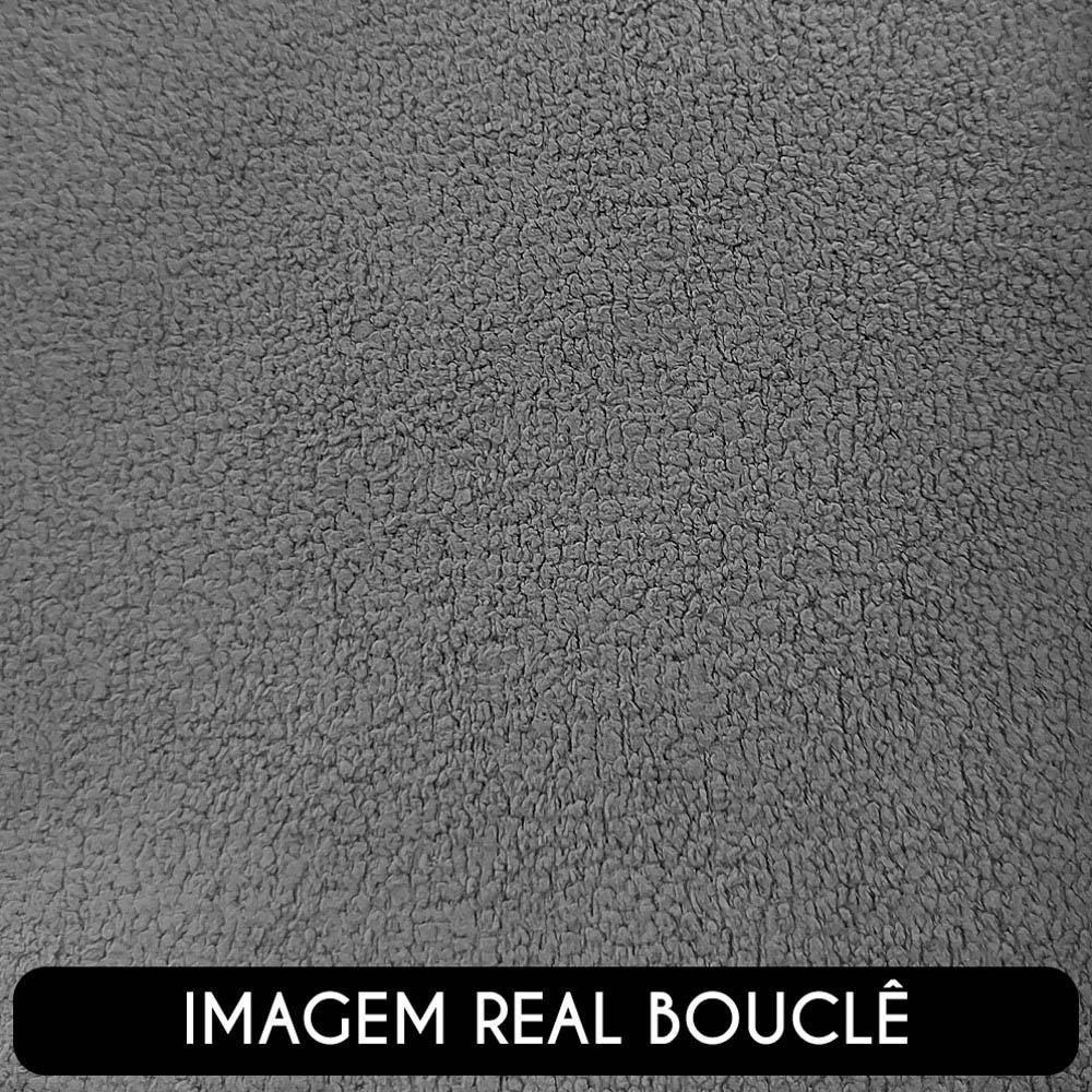 Sofá 2 Lugares Living 160cm E 1 Poltrona Giratória Garbin Z08 Boucle Cinza - Mpozenato - 7