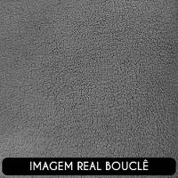 Sofá 2 Lugares Living 160cm E 1 Poltrona Giratória Garbin Z08 Boucle Cinza - Mpozenato - 7