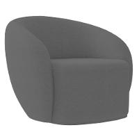 Sofá 2 Lugares Living 160cm E 1 Poltrona Giratória Garbin Z08 Boucle Cinza - Mpozenato - 8