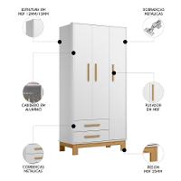 Quarto Infantil 3 Peças Com Berço Q Encanto Slim Branco - Qmovi - 3