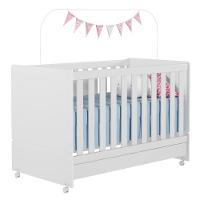 Quarto Infantil 3 Peças Com Berço Americano Nelly Branco Z49 - Mpozenato - 6