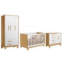 Quarto Infantil 3 Peças Com Berço Q Encanto Slim Freijó/branco - Qmovi - 1
