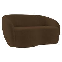 Sofá 3 Lugares Living 180cm E 1 Poltrona Giratória Garbin Z08 Veludo Marrom - Mpozenato - 9