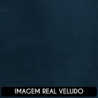 Sofá 3 Lugares Living 180cm E 1 Poltrona Giratória Garbin Z08 Veludo Azul Marinho - Mpozenato - 7