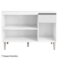 Balcão De Cozinha 120cm Tatiane 3 Portas 1 Gaveta Com Tampo Amêndoa/Branco