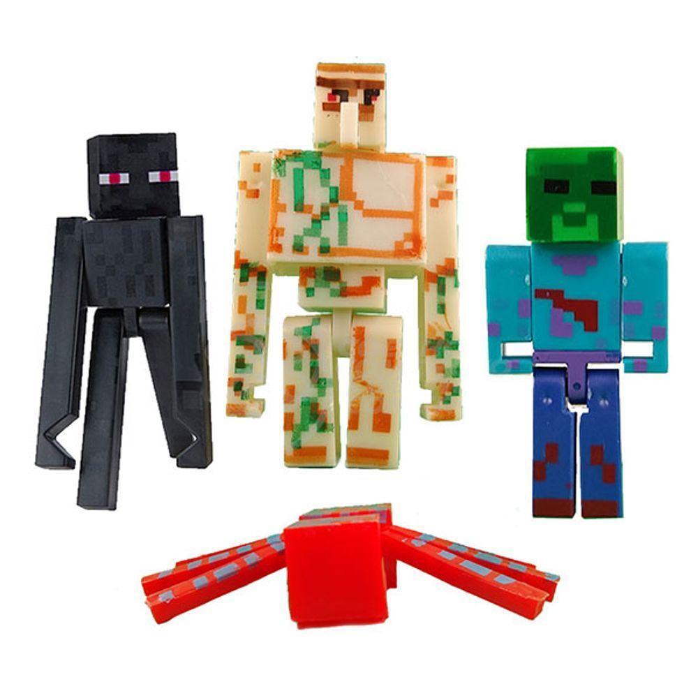 Kit 2 Cartela Minecraft Dragão 10 Bonecos + 2 Bloco Zombie - 7