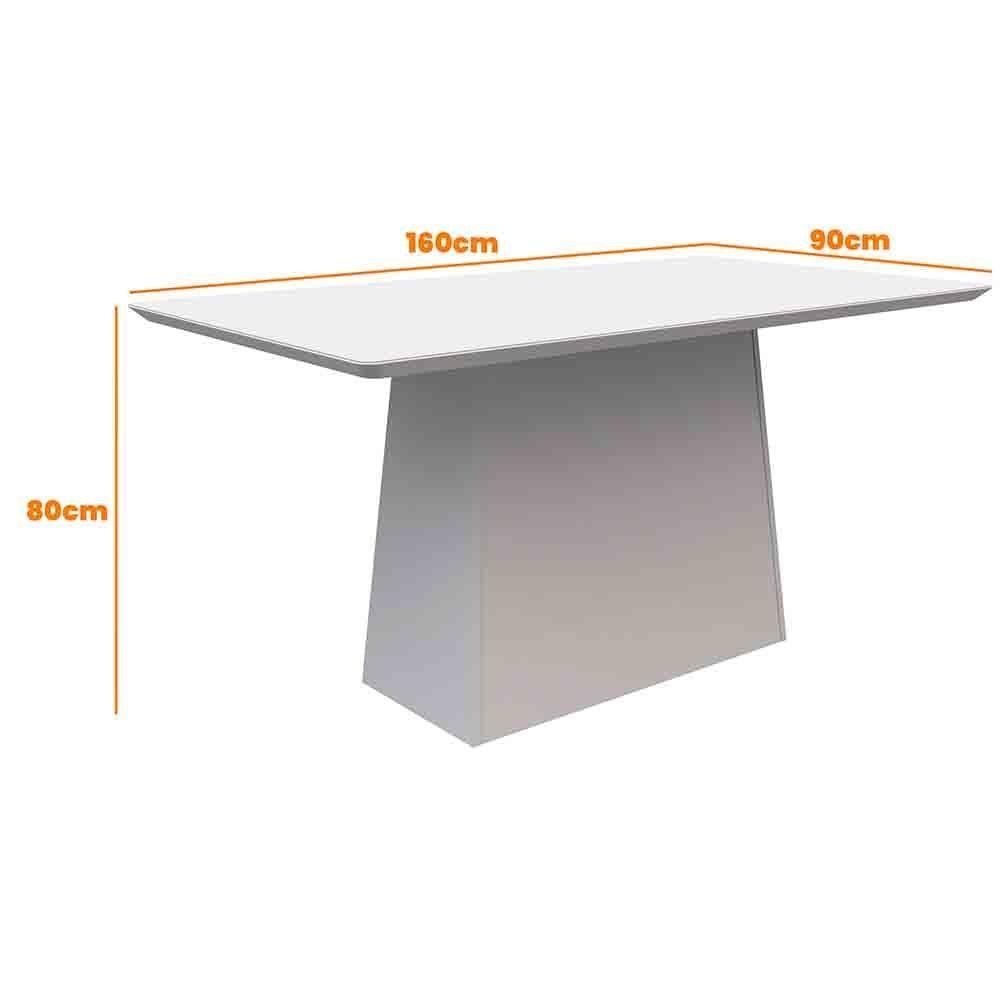 Mesa Bárbara 160X90Cm - Ypê/Off White - 2