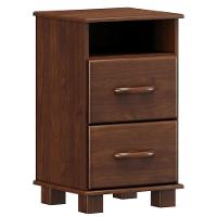 Mesa De Cabeceira Com Nicho Ouro - Café - 1