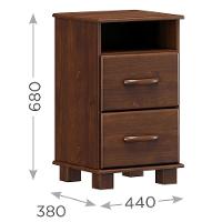 Mesa De Cabeceira Com Nicho Ouro - Café - 2