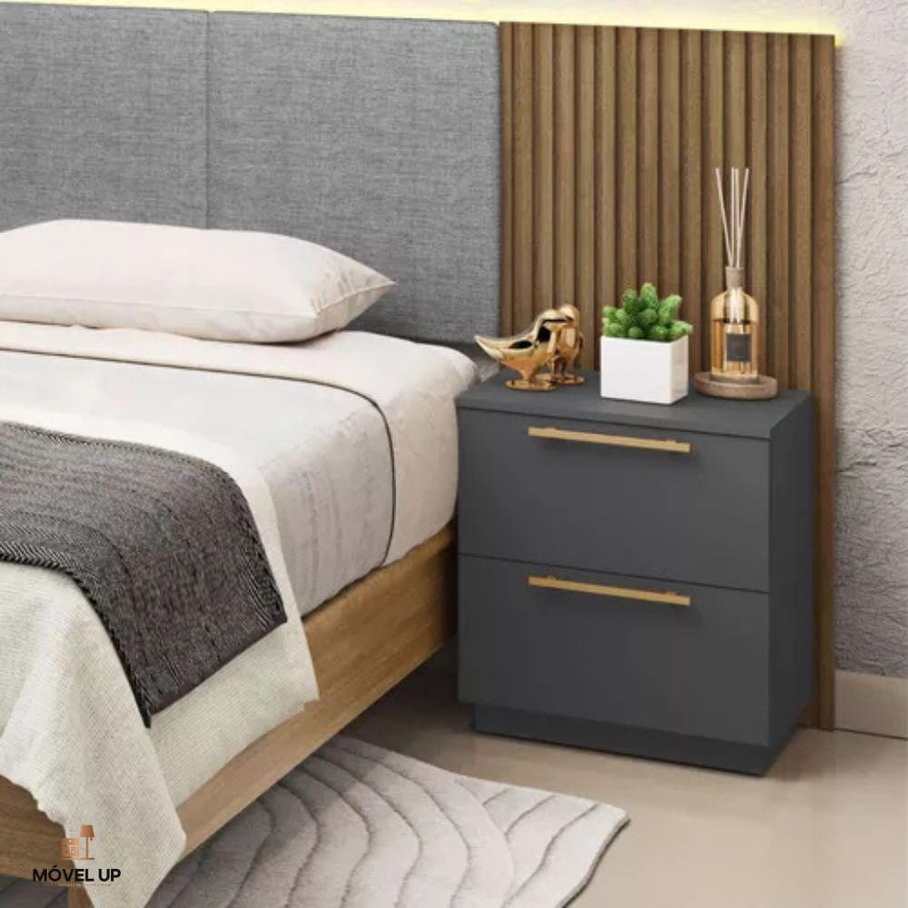 Mesa De Cabeceira 2 Gavetas 50cm Dubai - Vlr Móveis Cor: Alasca - 1
