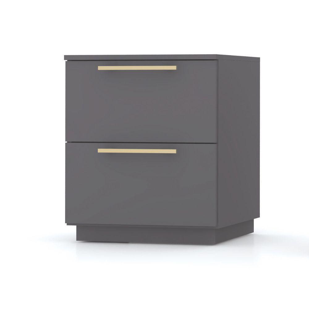 Mesa De Cabeceira 2 Gavetas 50cm Dubai - Vlr Móveis Cor: Alasca - 2