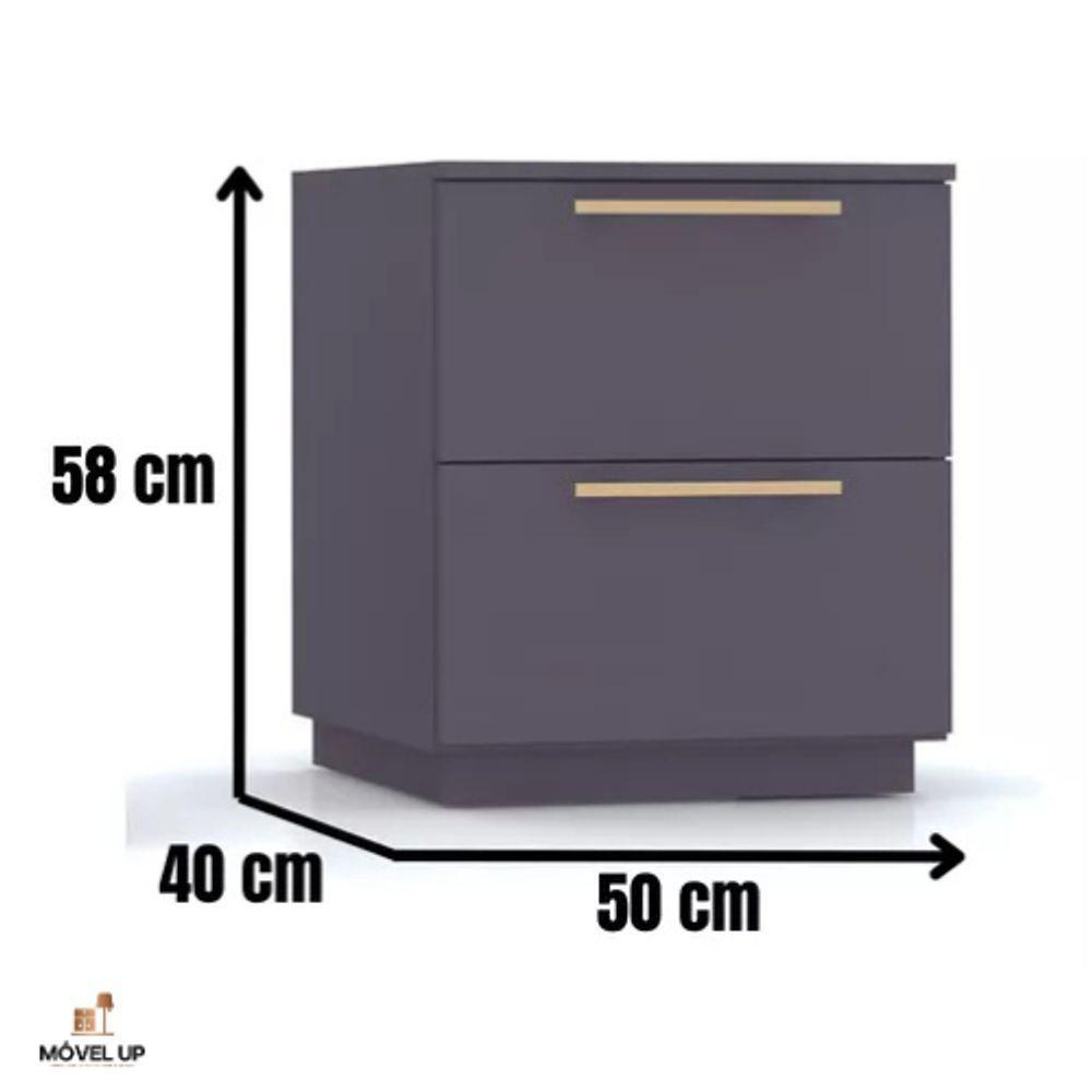 Mesa De Cabeceira 2 Gavetas 50cm Dubai - Vlr Móveis Cor: Alasca - 3