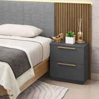 Mesa De Cabeceira 2 Gavetas 50cm Dubai - Vlr Móveis Cor: Alasca - 1