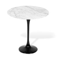 Mesa Saarinen Lateral Oval Carrara 57x38cm - Base Preta - 1