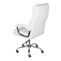 Cadeira Escritório Giratória Oslo Presidente Com Molas Or Design Em Pu Branco Base Rodízio - 3