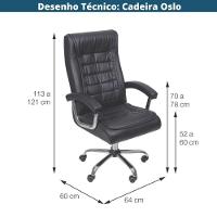 Cadeira Escritório Giratória Oslo Presidente Com Molas Or Design Em Pu Branco Base Rodízio - 4