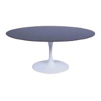 Mesa Saarinen Oval São Gabriel 120x80cm - Base Branca - 1