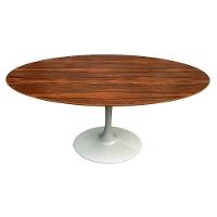 Mesa Saarinen Oval Pau Ferro 235x122cm - Base Branca - 1