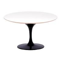 Mesa Saarinen Oval Fórmica Branca 180x100cm - Base Preta - 1