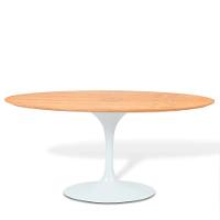Mesa Saarinen Oval Freijó 244x137cm - Base Branca - 1