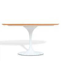 Mesa Saarinen Oval Freijó 244x137cm - Base Branca - 2