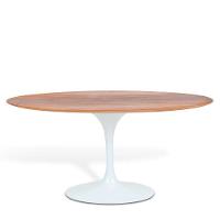 Mesa Saarinen Oval Imbuia 235x122cm - Base Branca - 2