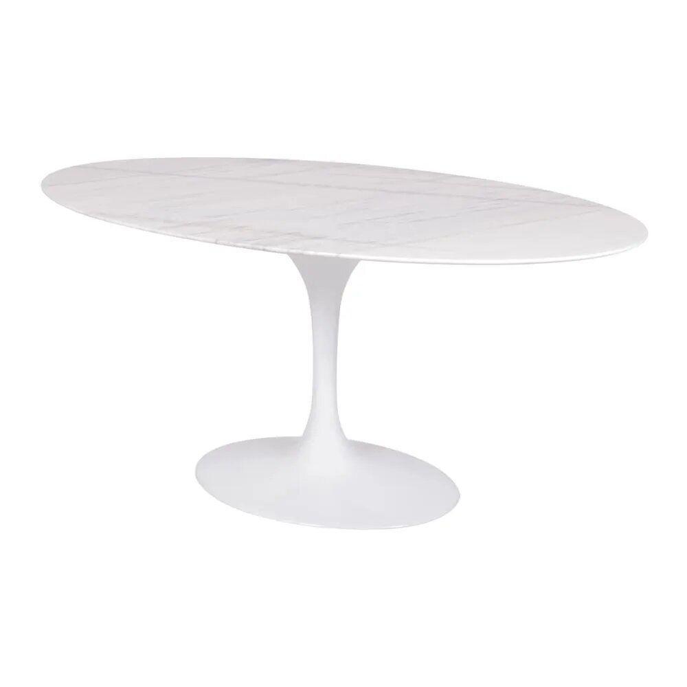 Mesa Saarinen Oval Espirito Santo 135x90cm - Base Branca - 1