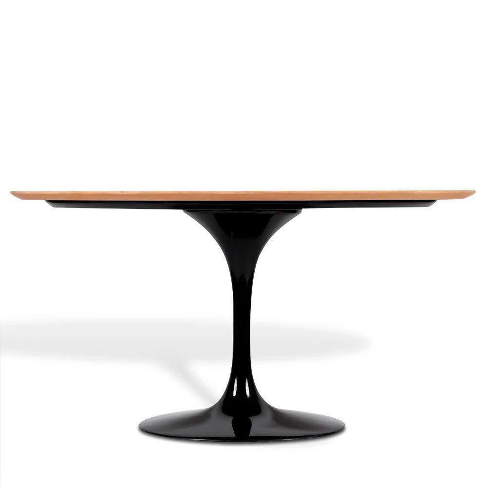 Mesa Saarinen Oval Freijó 180x100cm - Base Preta - 2
