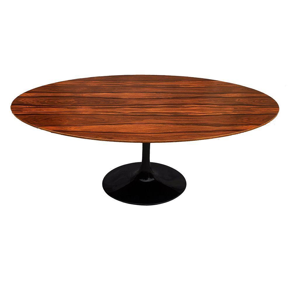 Mesa Saarinen Oval Pau Ferro 160x90cm - Base Preta - 1