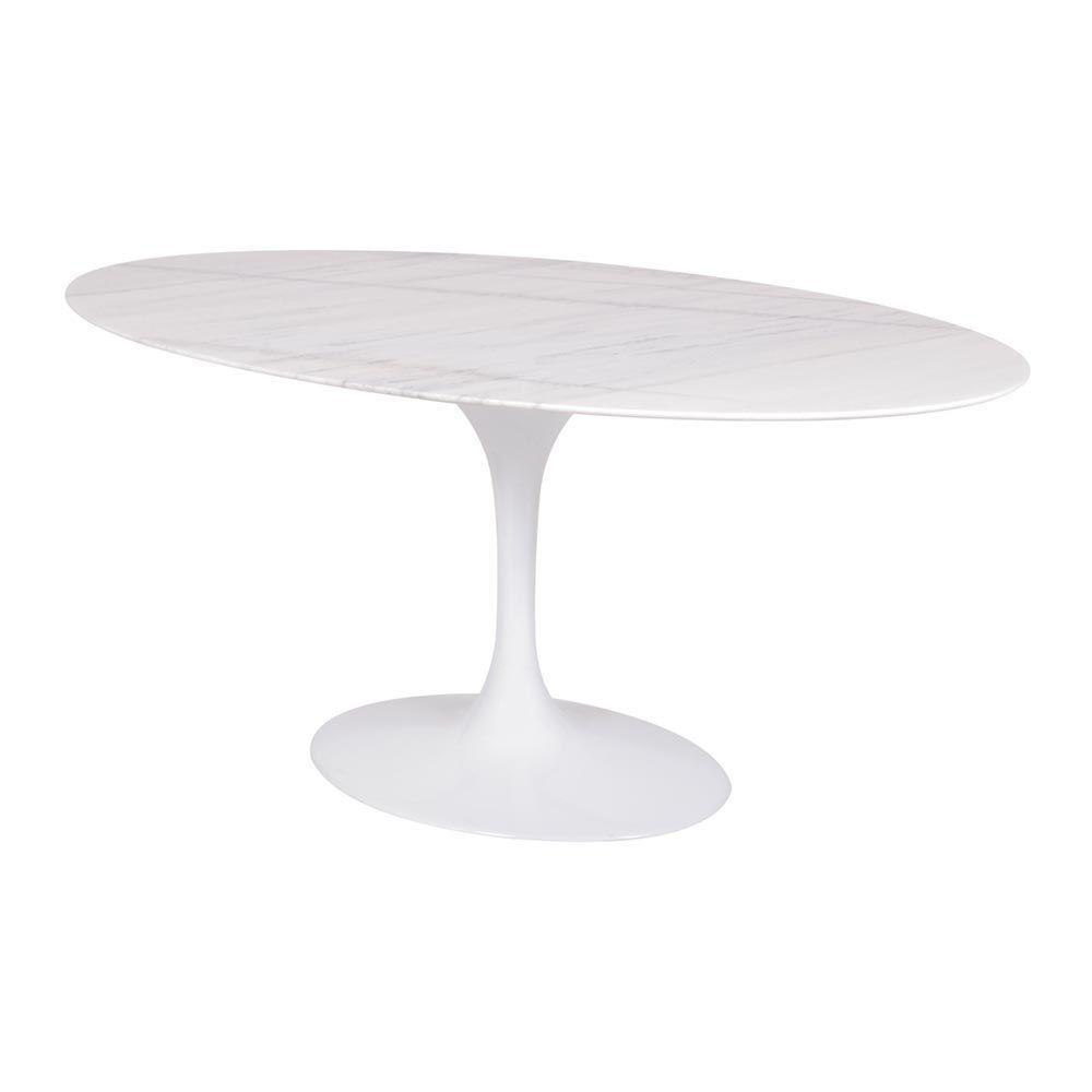 Mesa Saarinen Oval Espírito Santo 198x122cm - Base Branca - 1