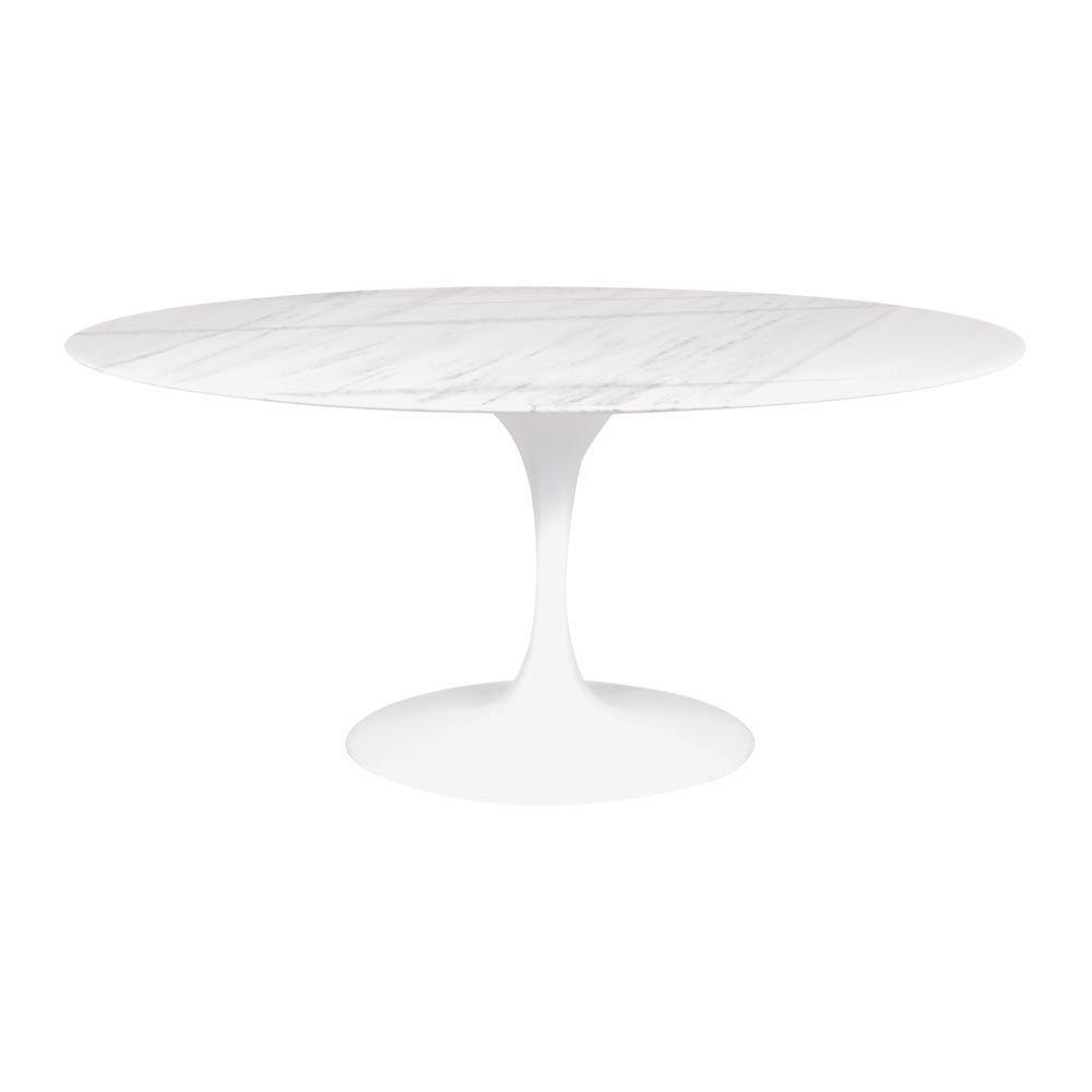 Mesa Saarinen Oval Espírito Santo 198x122cm - Base Branca - 3