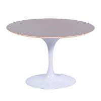 Mesa Saarinen Oval Fórmica Preta 235x122cm - Base Branca - 1