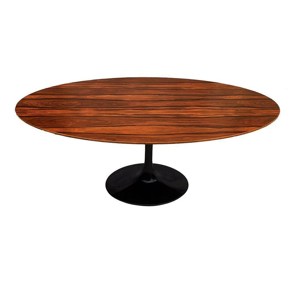 Mesa Saarinen Oval Pau Ferro 198x122cm - Base Preta - 1