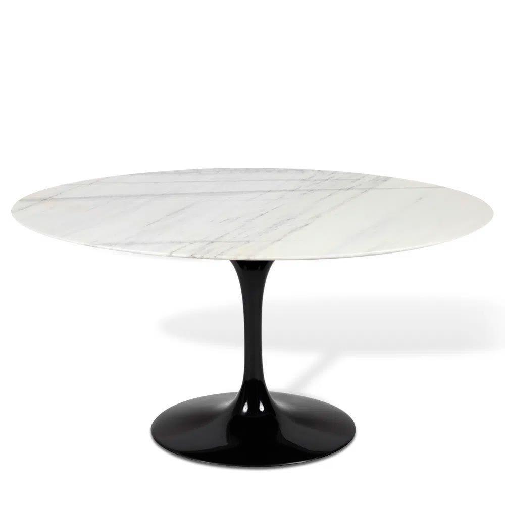 Mesa Saarinen Oval Espírito Santo 180x100cm - Base Preta - 1