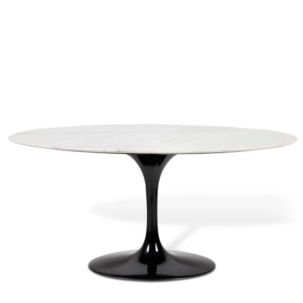 Mesa Saarinen Oval Espírito Santo 180x100cm - Base Preta - 2