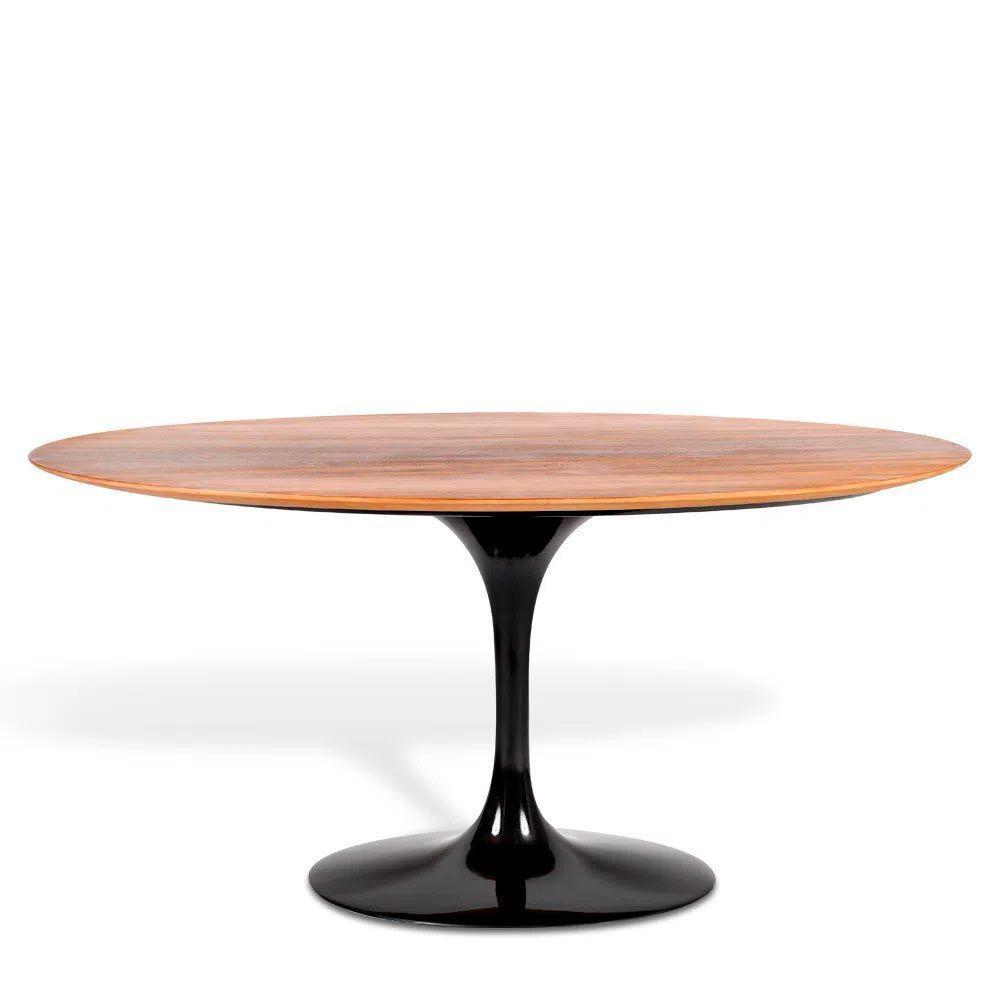 Mesa Saarinen Oval Imbuia 180x100cm - Base Preta - 2