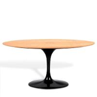Mesa Saarinen Oval Freijó 244x137cm - Base Preta - 1