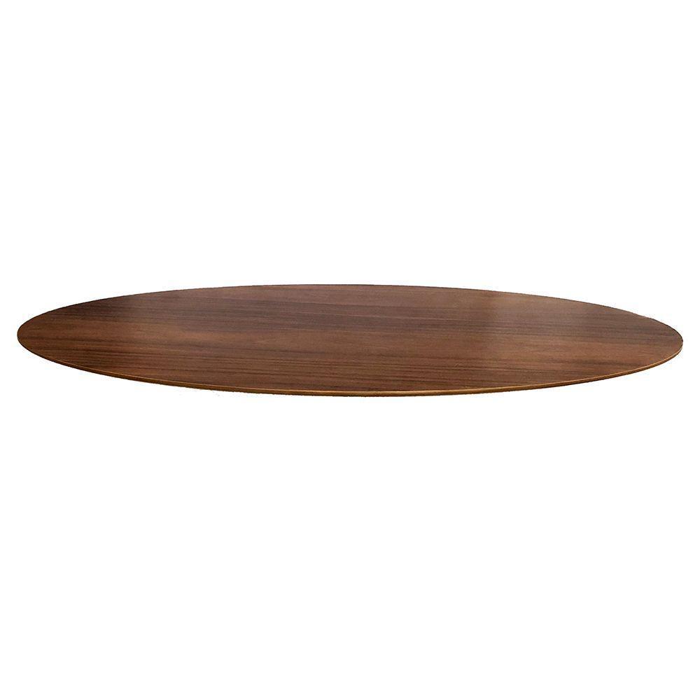 Mesa Saarinen Oval Centro Imbuia 120x80cm - Base Branca - 2