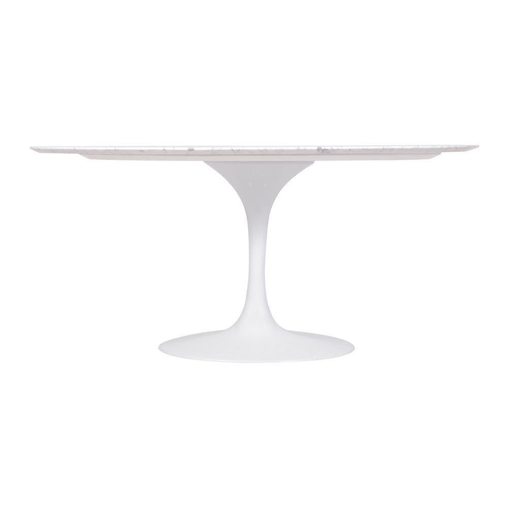 Mesa Saarinen Oval Carrara 160x90cm - Base Branca - 2